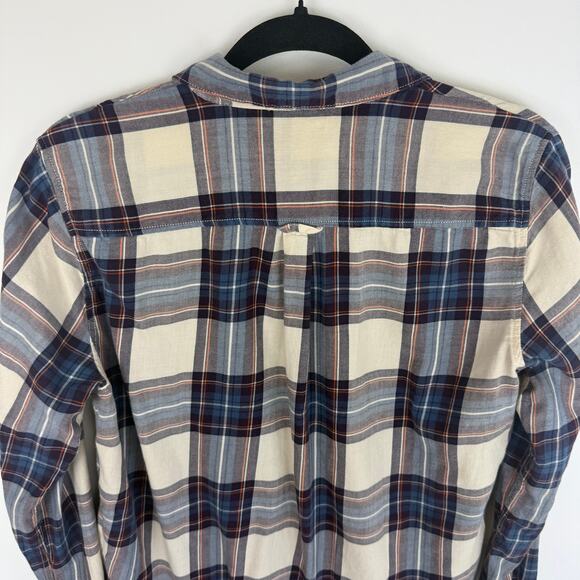 H&M L.OG.G. Womens Long Sleeve Button-Up Casual Purple/Blue/Cream Plaid Shirt 8 - Picture 6 of 11
